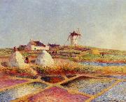 unknow artist Landscape with Mill near the Salt Ponds oil painting reproduction